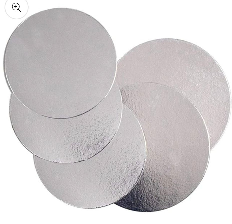 12 inch cakes boards silver thin 