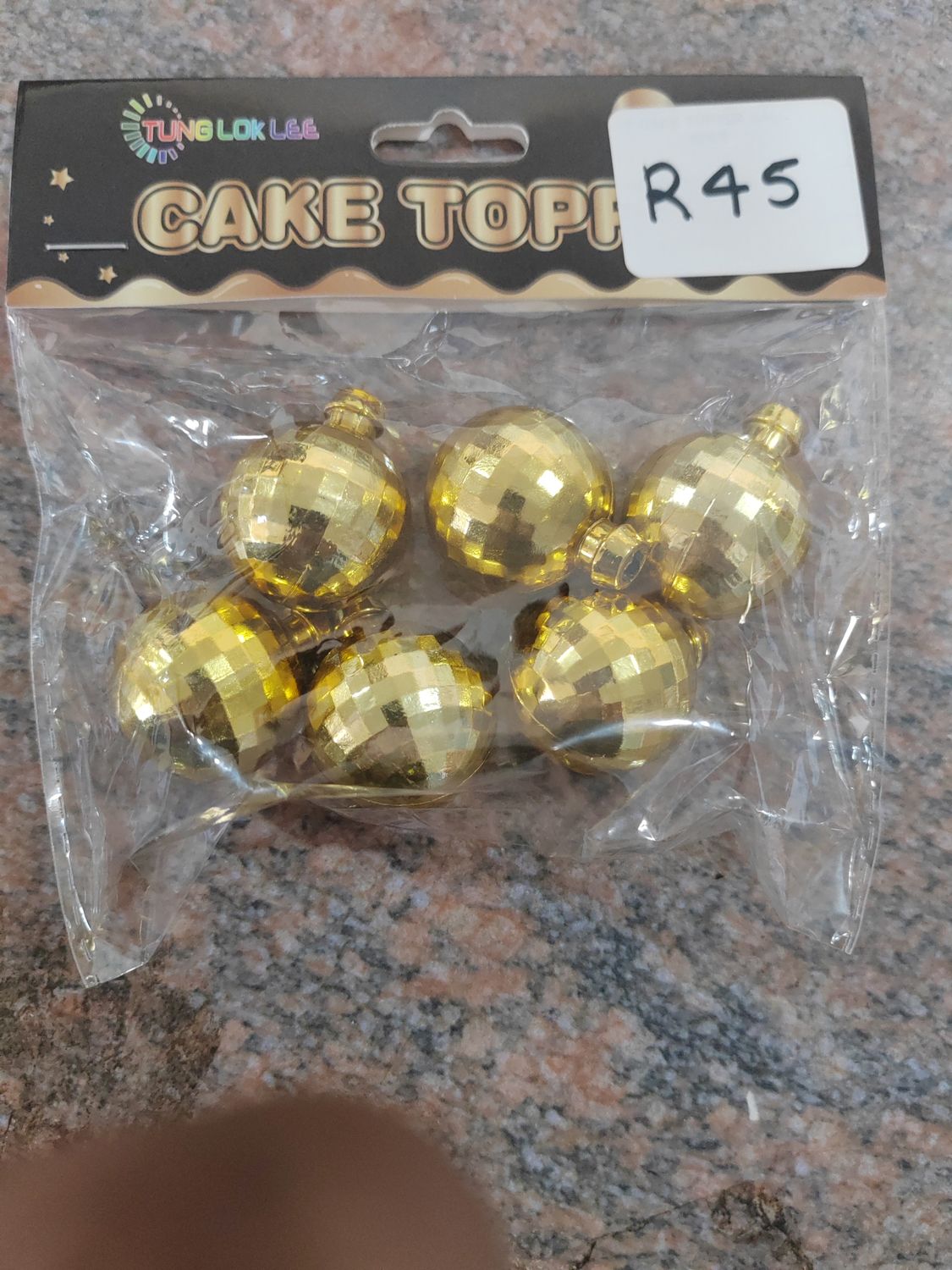 Disco gold faux balls