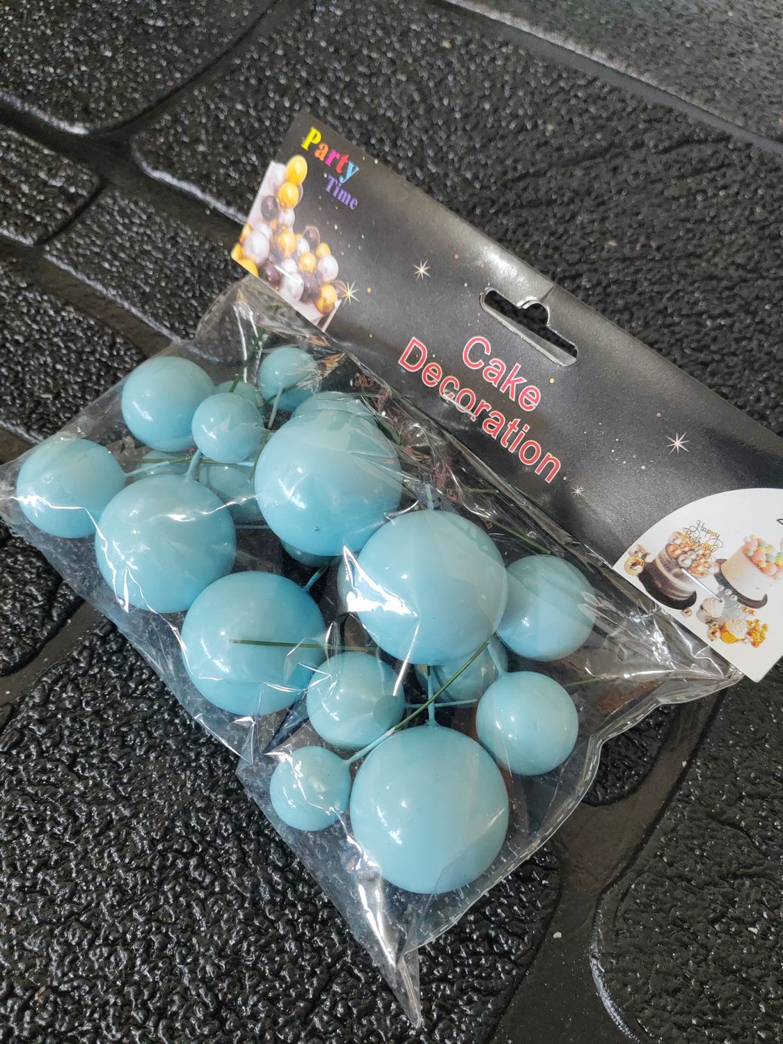 Baby blue faux balls