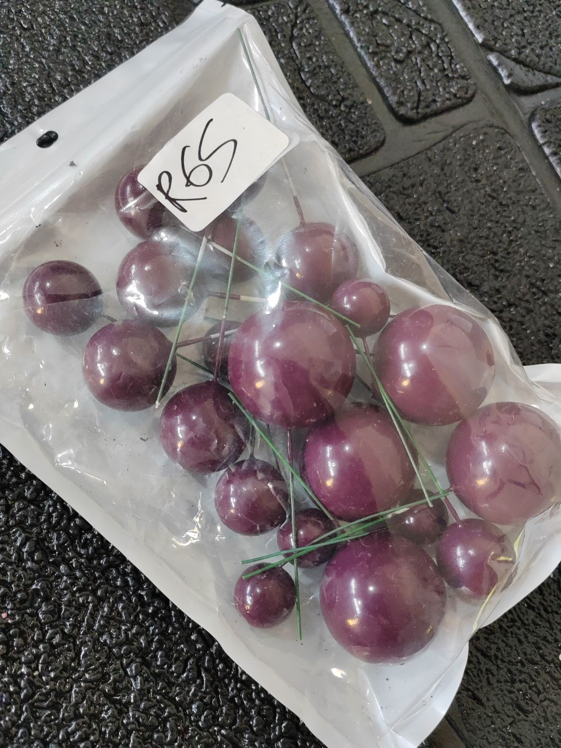 Faux balls dark purple