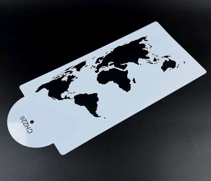World Map stensil