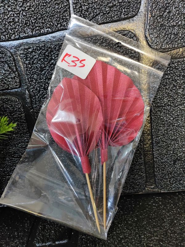 Red fan cake topper