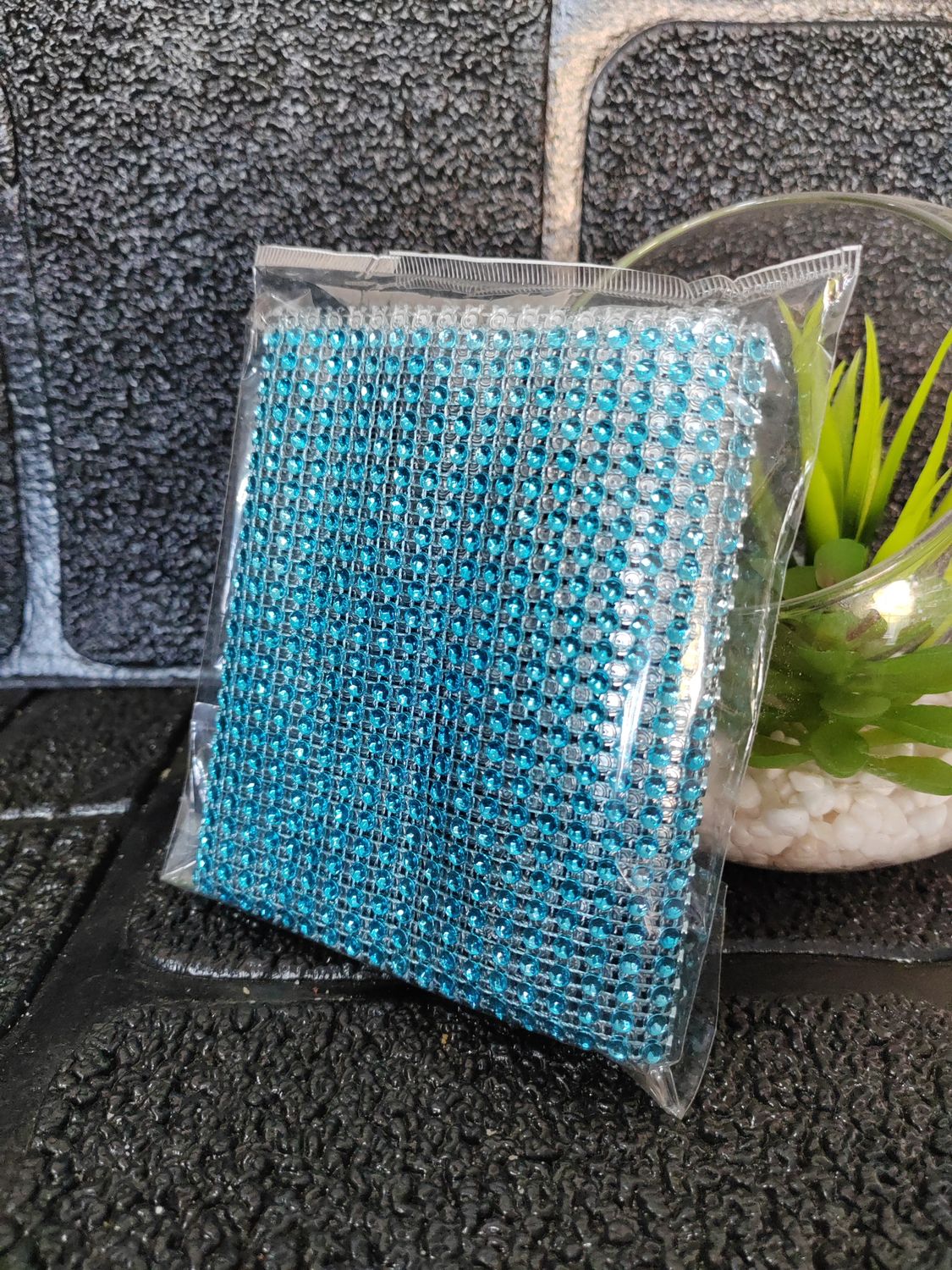 Blue strips cake decoration 1m