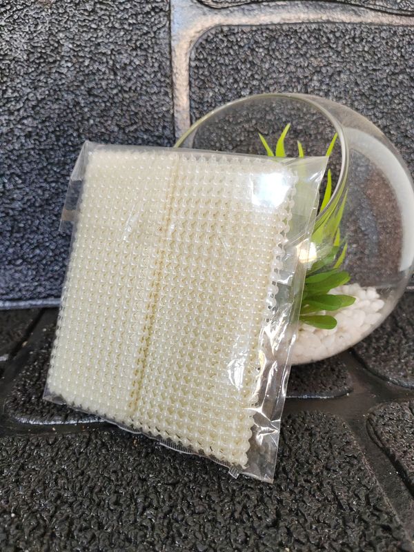 Cream white strips cake  decoration