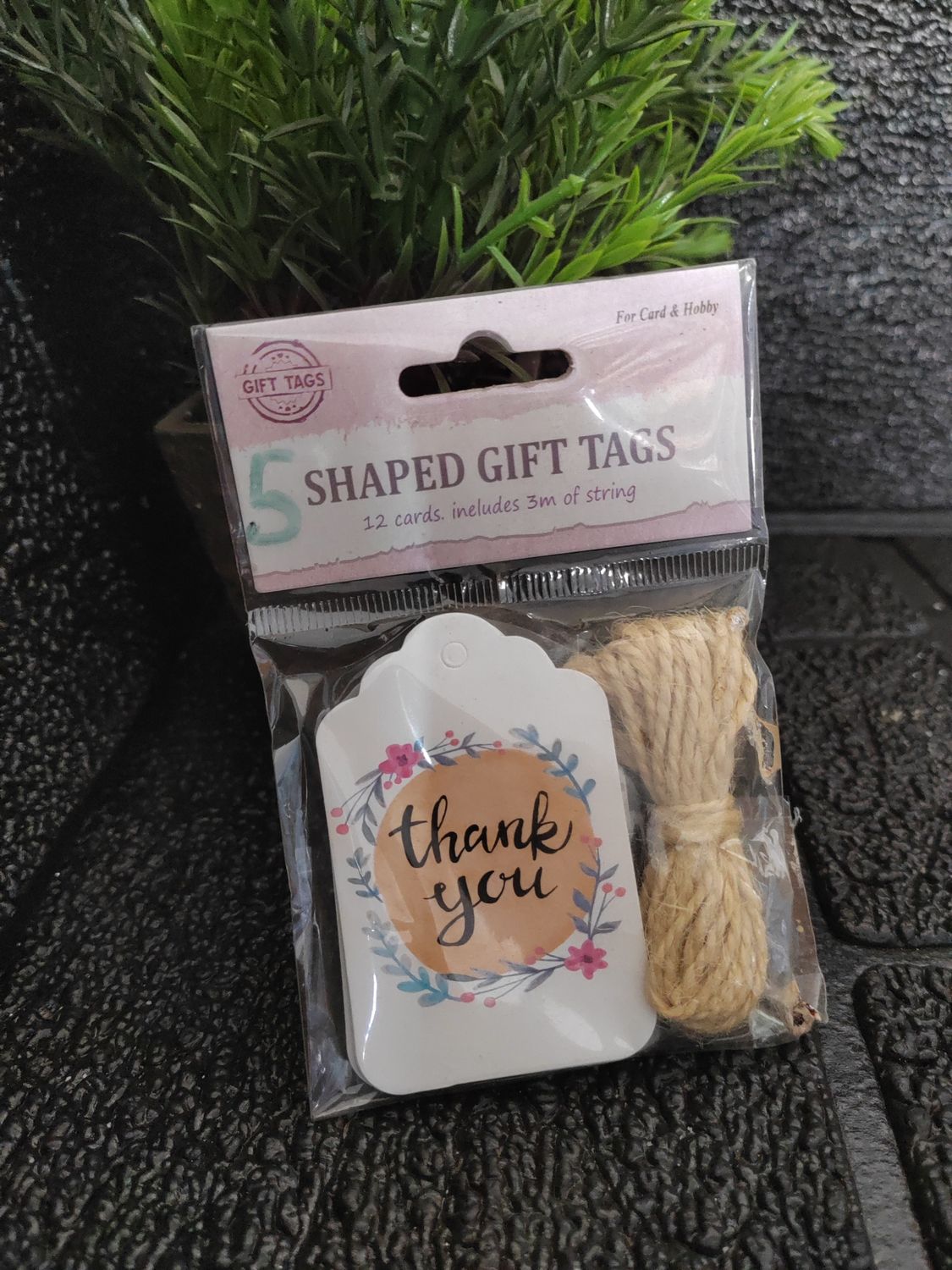 Shaped Gift Tags, 12 tags and 3m string