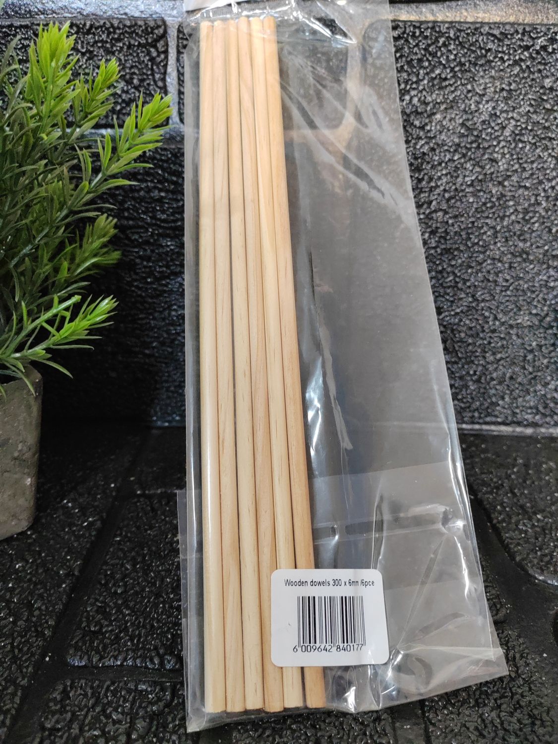 Wooden Dowels 300 x 6mm 6pcs