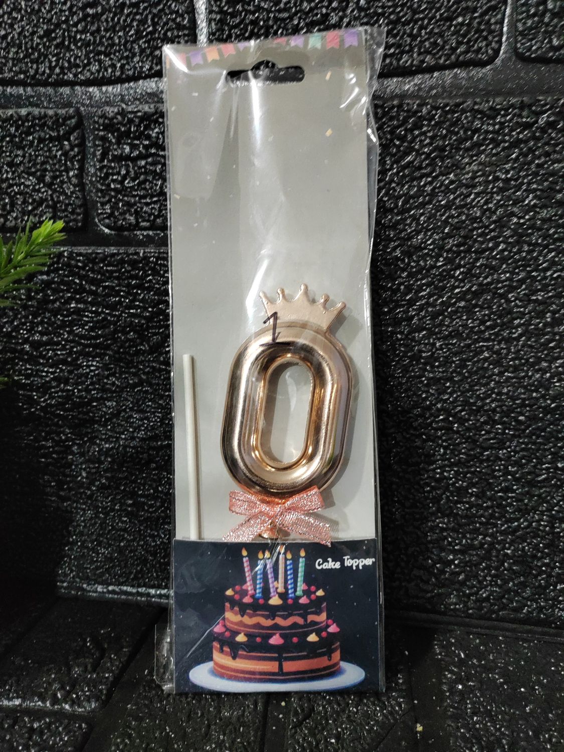 No 0 cake topper