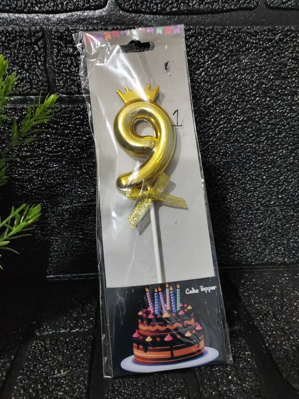 No 9 cake topper gold 