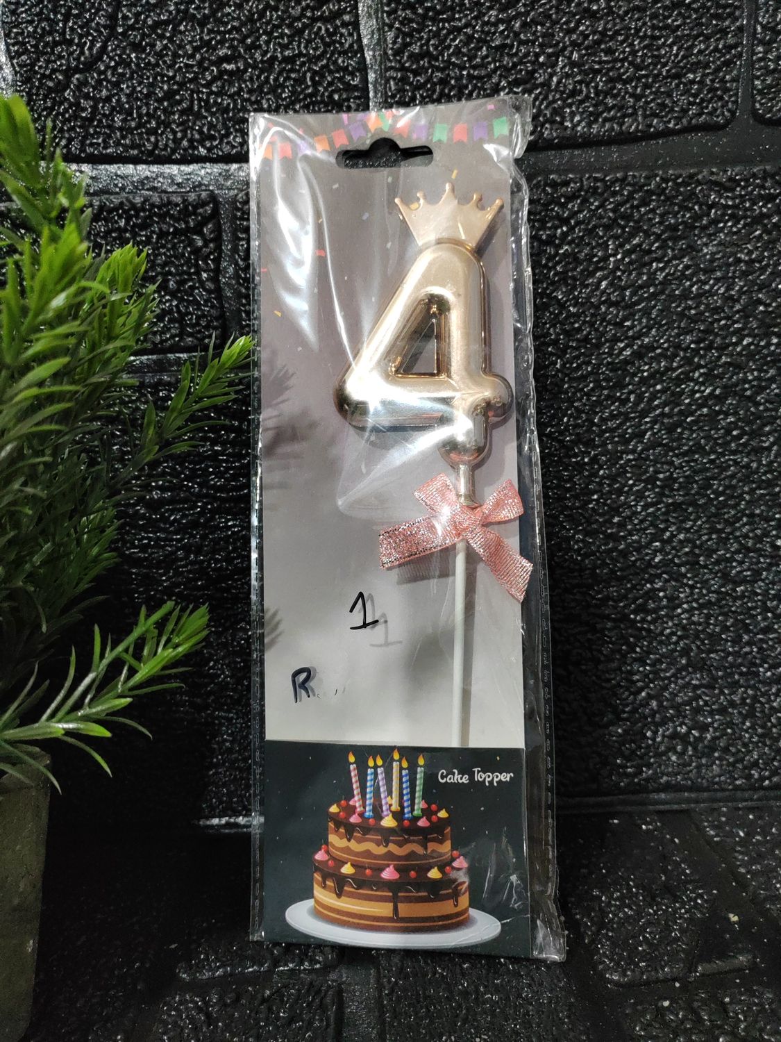 No 4 cake topper