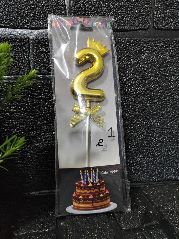 No 2 gold cake topper