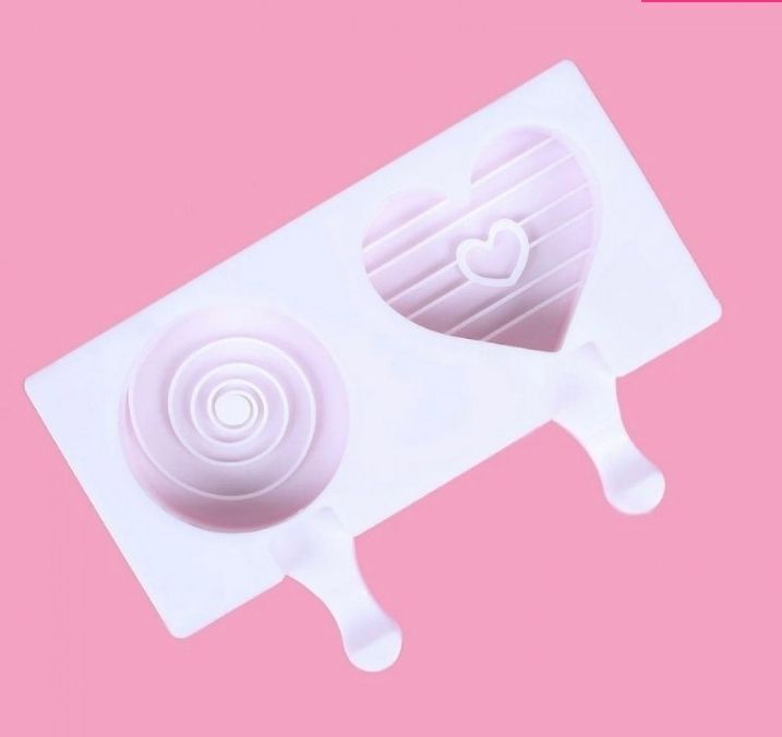 Swirl round amd heart silicone mould