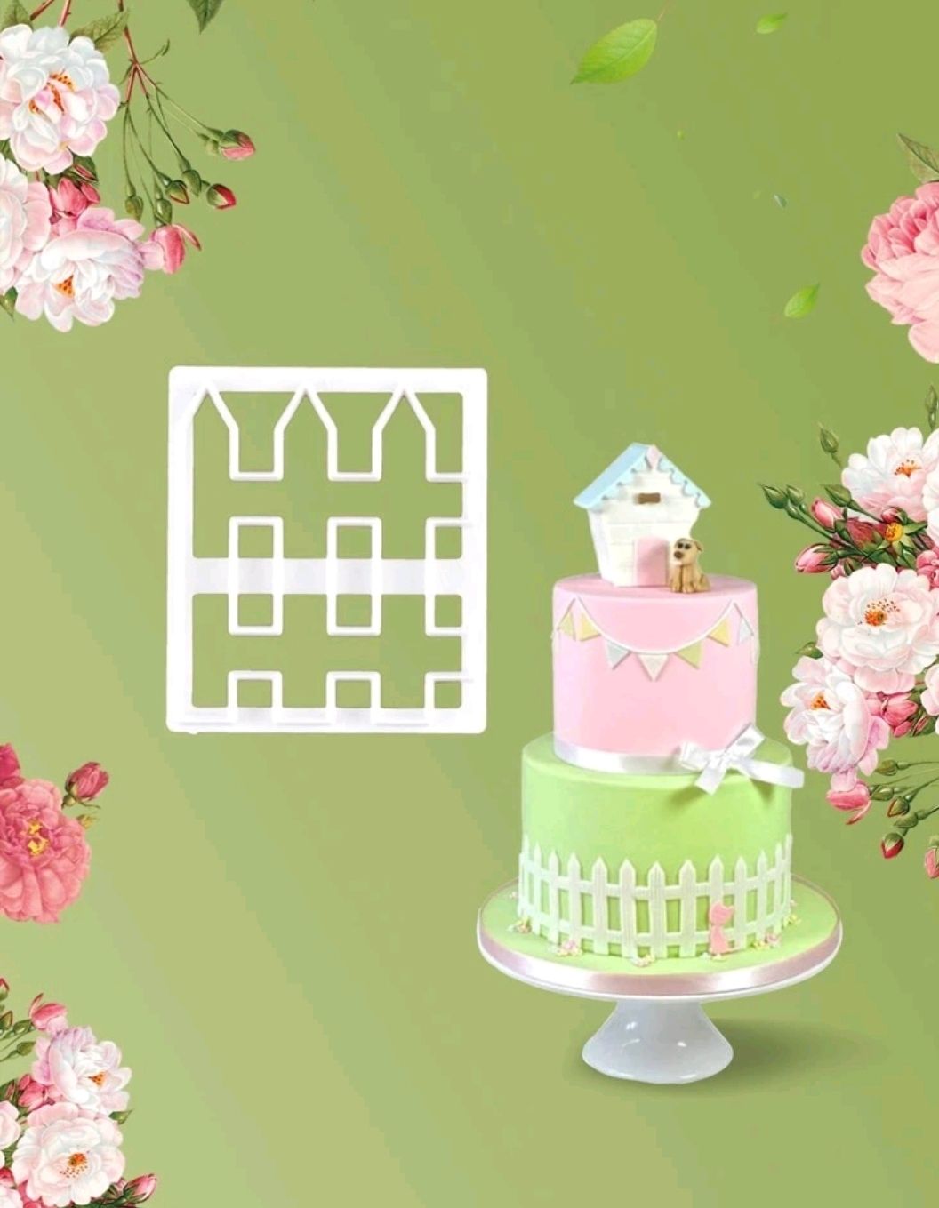 Fence cutter fondant cake decorating mould 