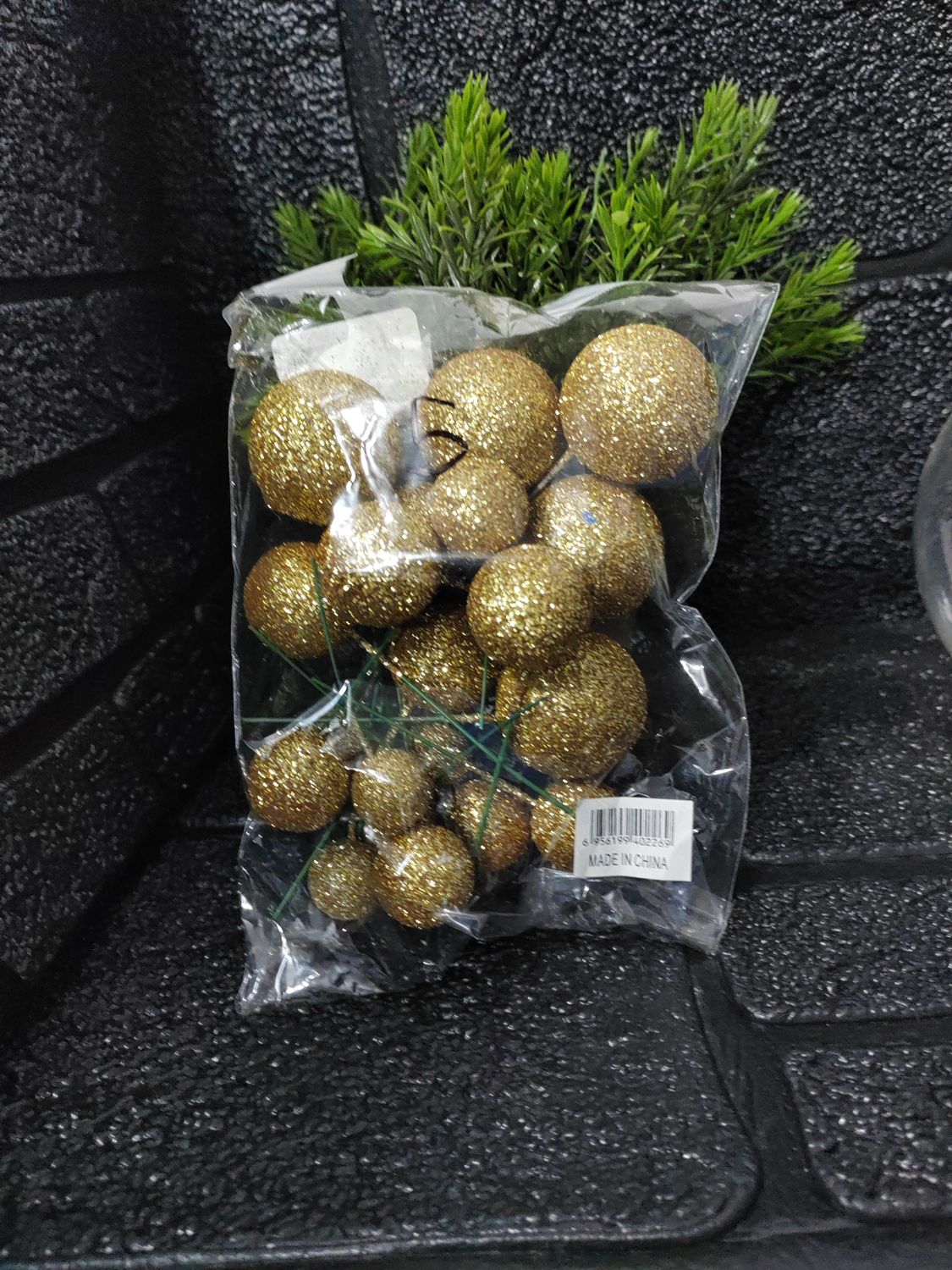 gritters gold faux balls