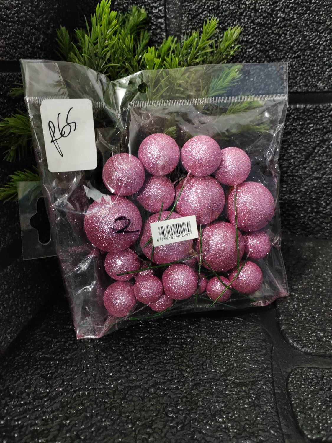 Pink Gritter Faux balls