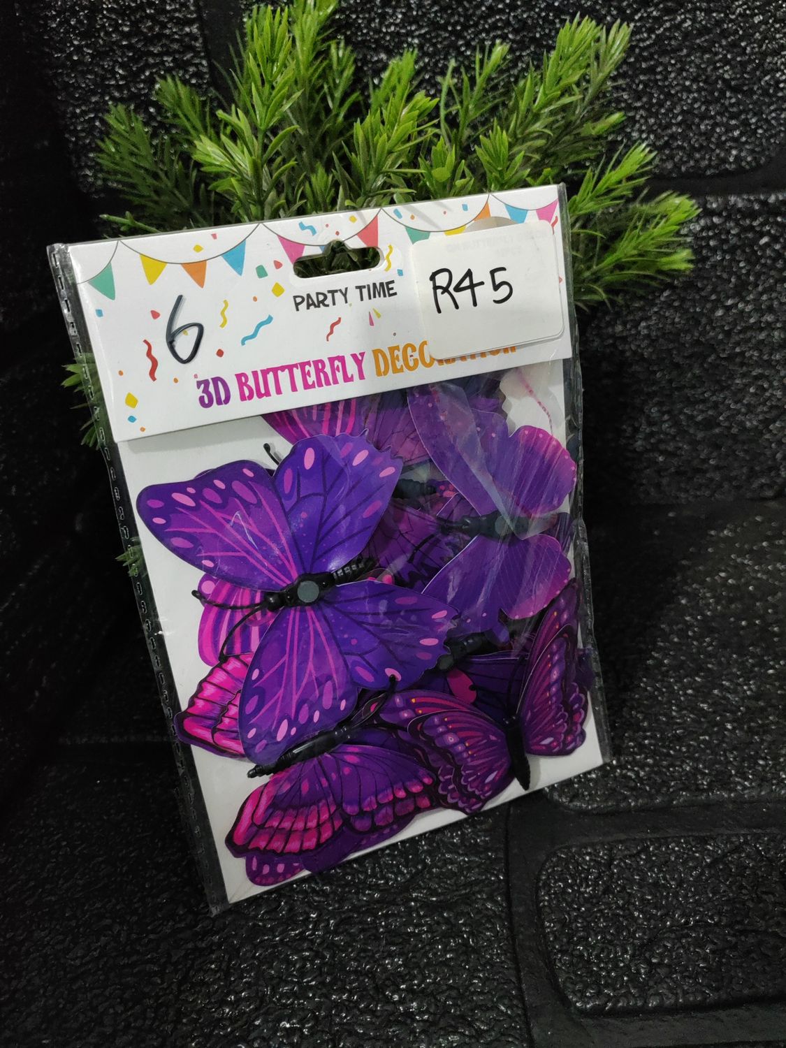 3D purple butter fly non edible 