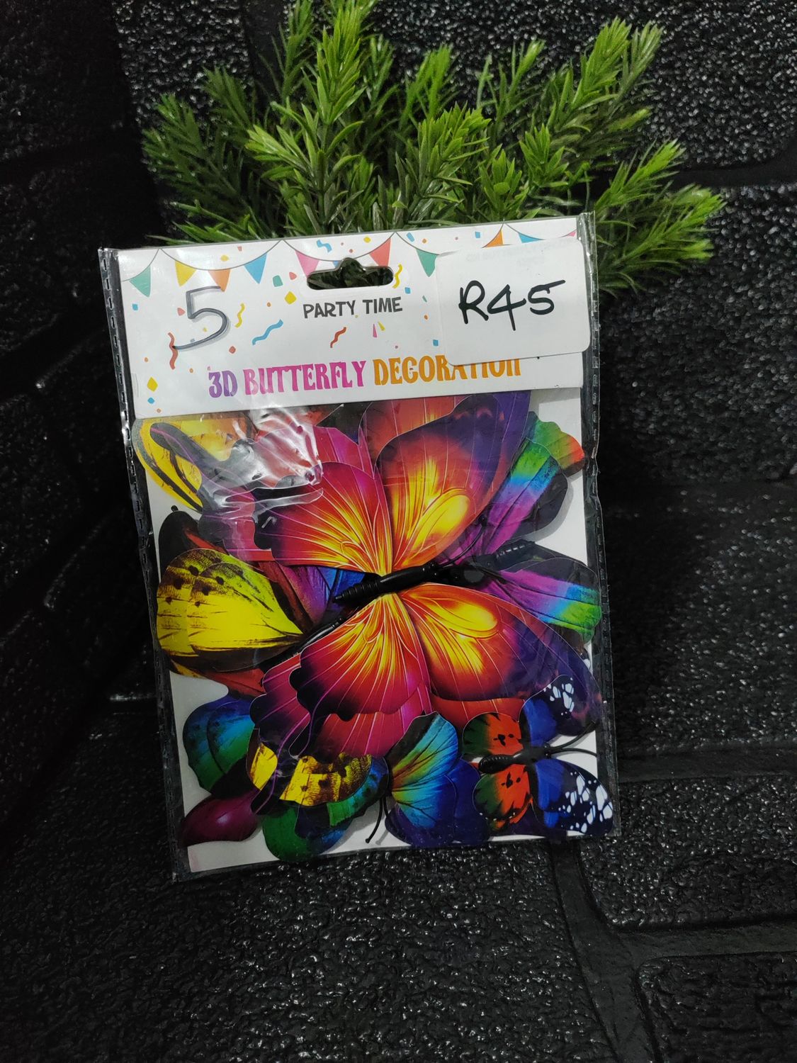 3D multi colour butterfly non edible 