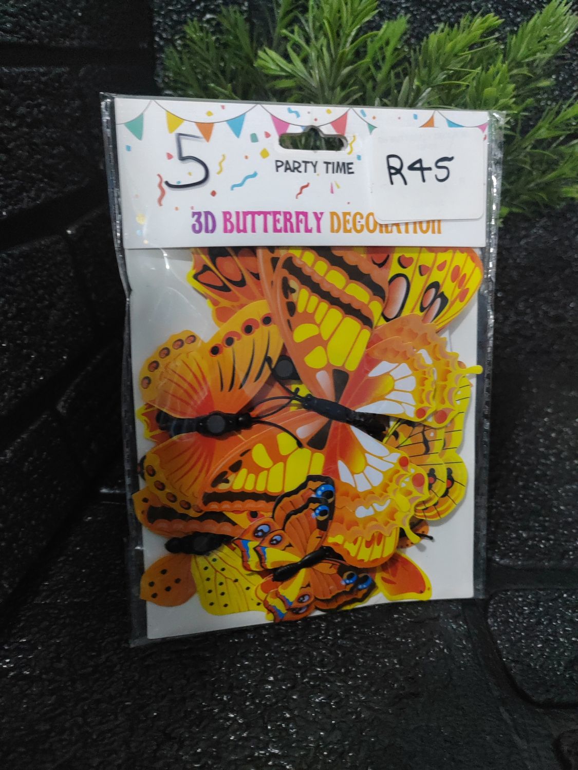 3D orange butterfly non edible 