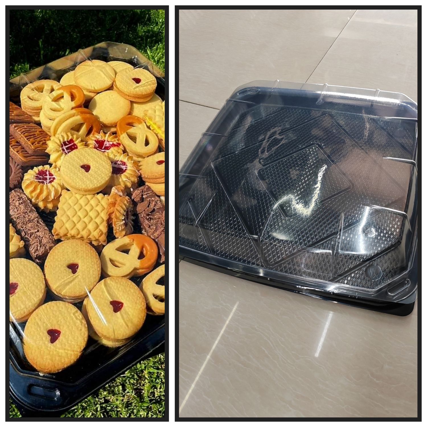 Packaging plastics platter 10 in a pack