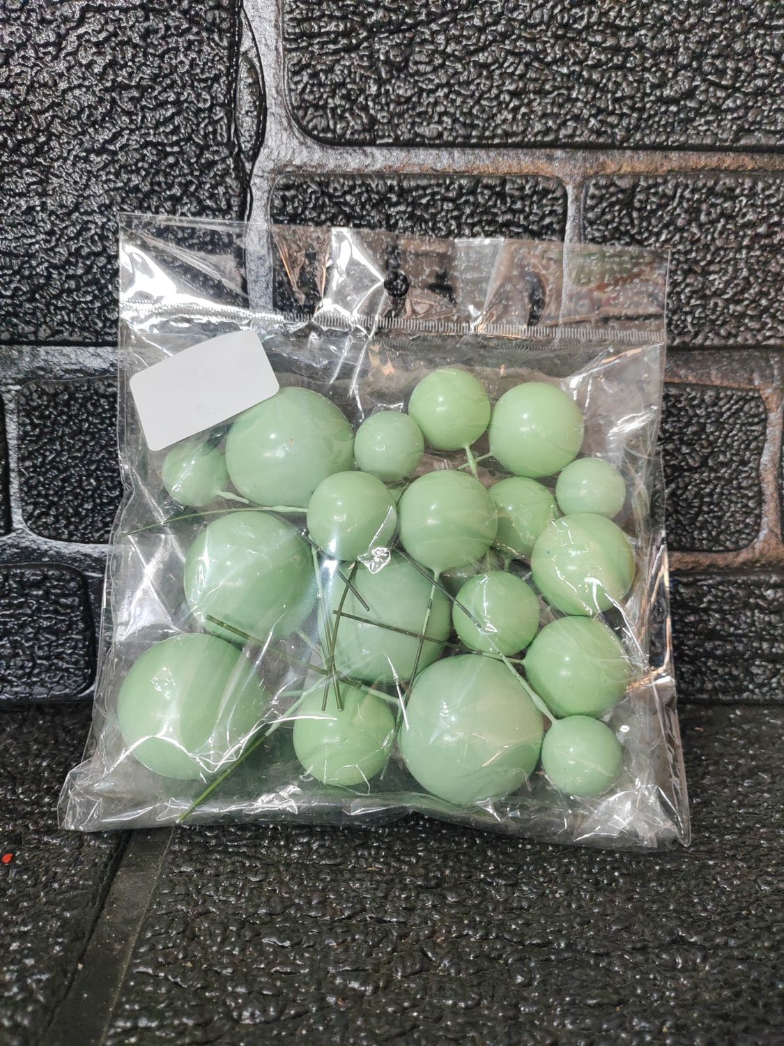 Tea green faux balls