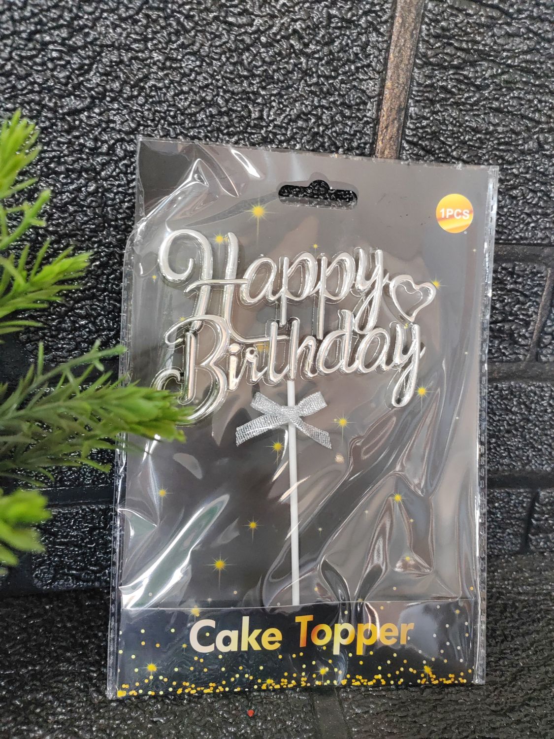 Cake topper silver