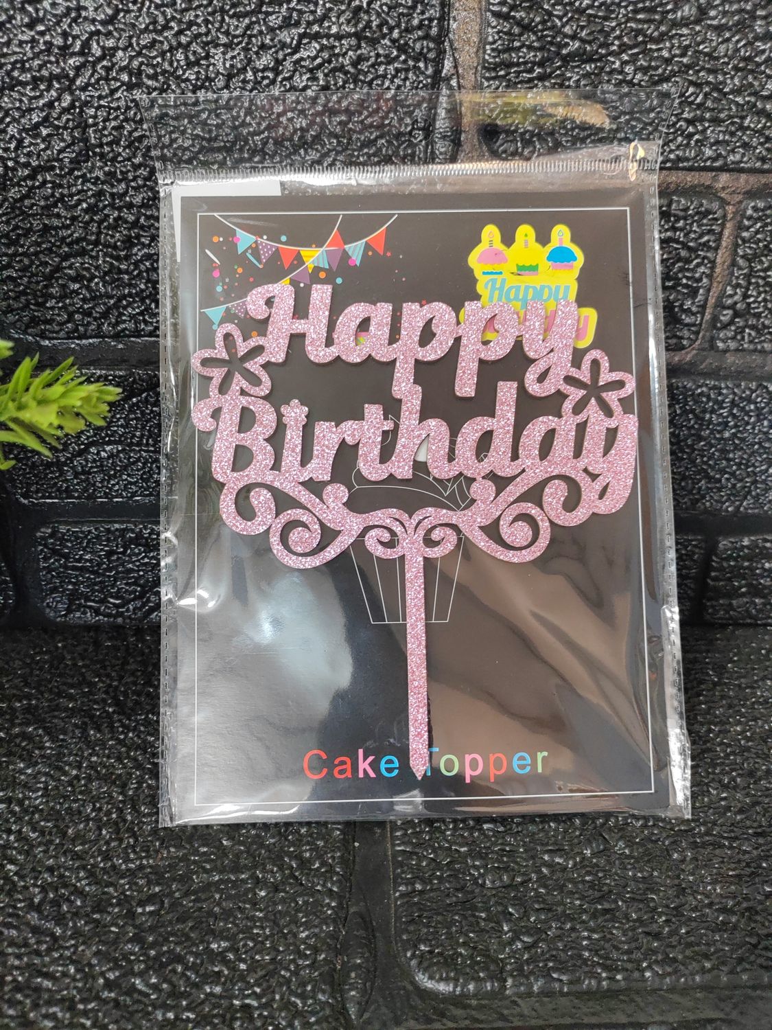 Happy cake topper