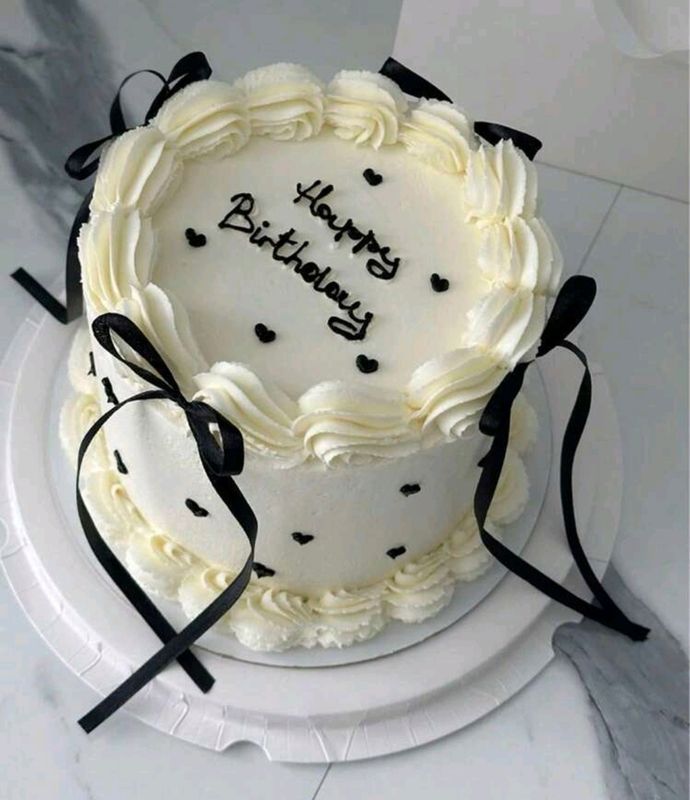 Black Ribbon Bow Cake Decoration
