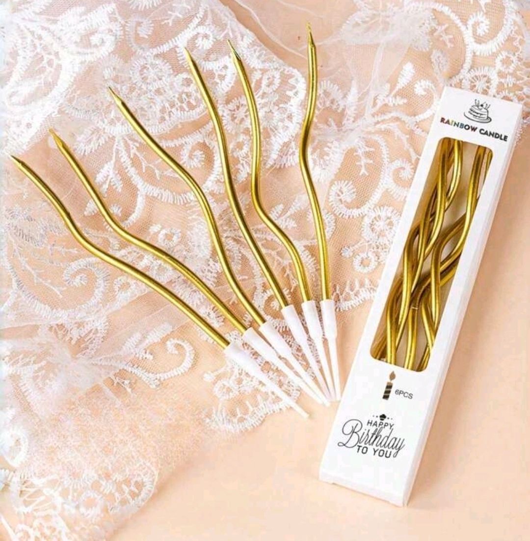 Candles gold 6pcs