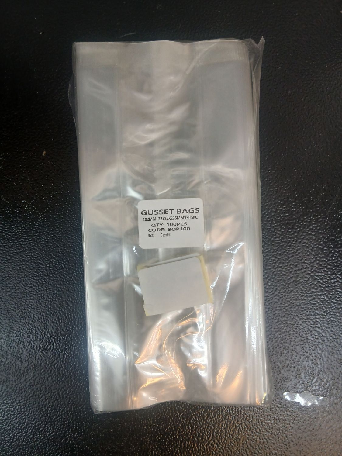 Gusset Bags 102 mm packaging plastic 100pcs