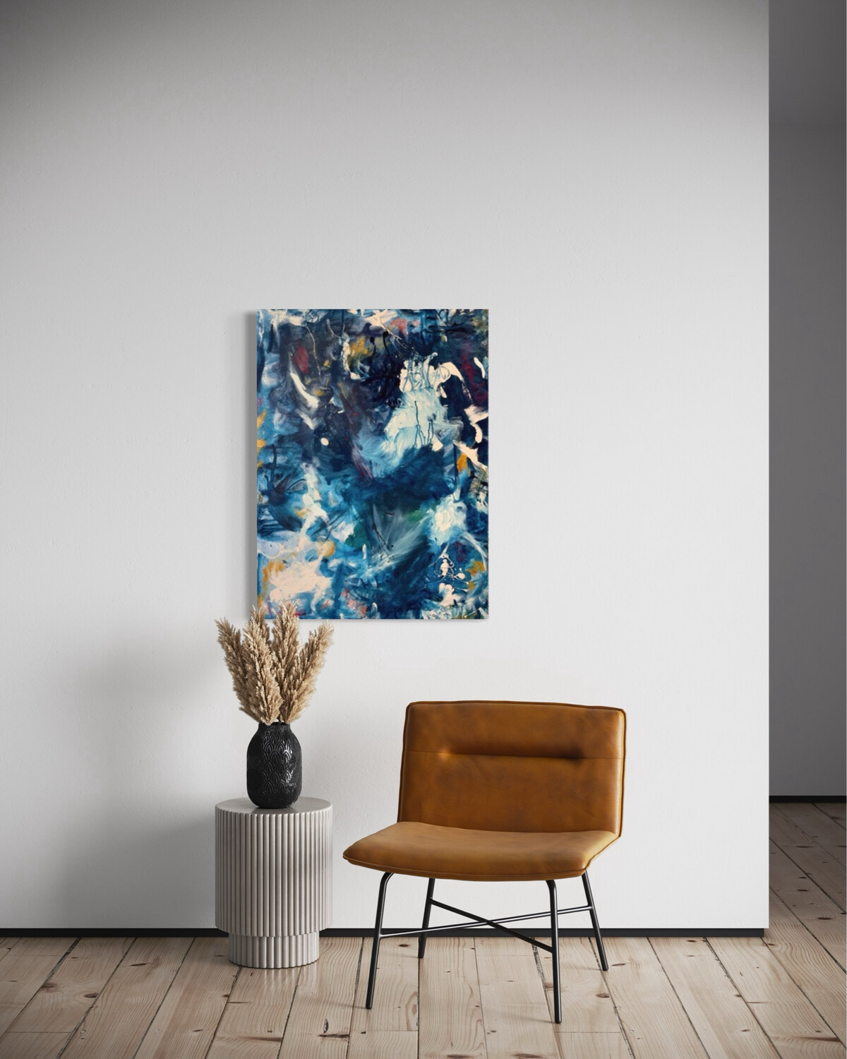 Blaues abstraktes Gemälde