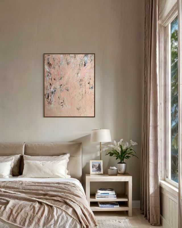 Abstraktes Acryl Gemälde rosé