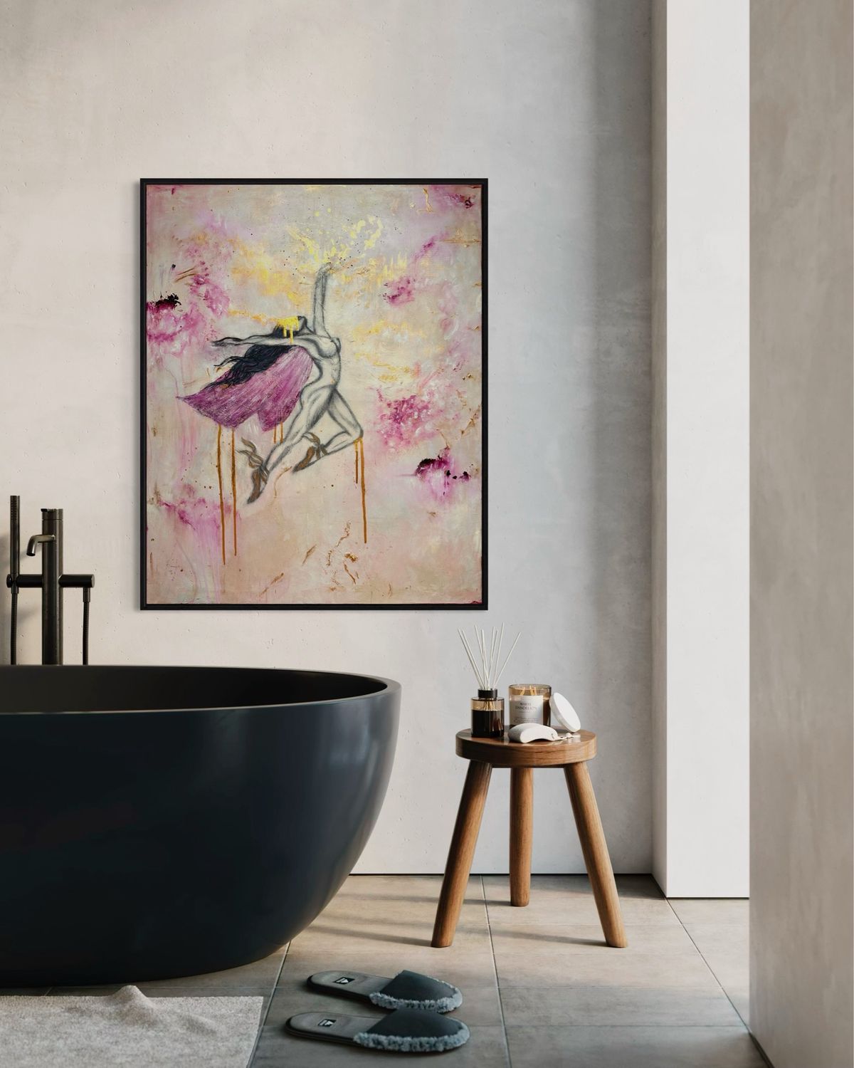 Acryl Gemälde magenta