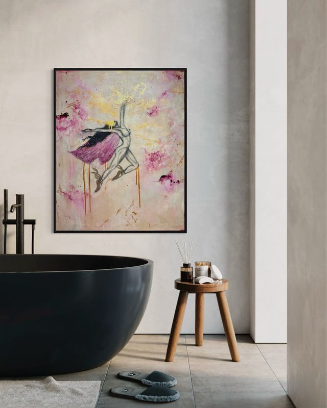 Acryl Gemälde magenta