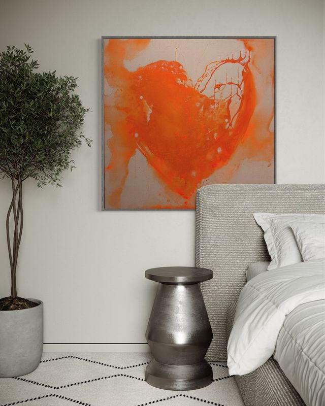 XL Acryl Gemälde orange