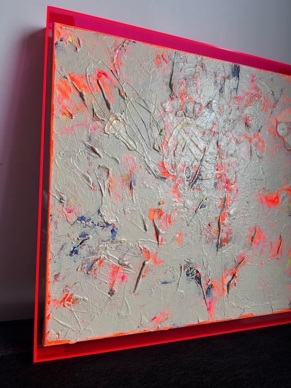 Abstraktes Acrylbild im Acrylglasrahmen pink Abstraktes Acrylbild im Acrylglasrahmen pink