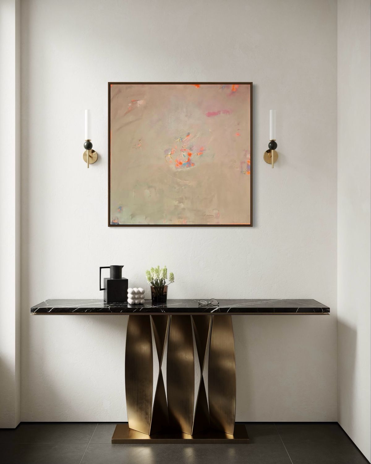 Acryl Gemälde neon Gold