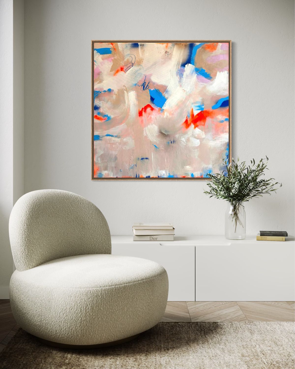 Abstraktes Gemälde orange