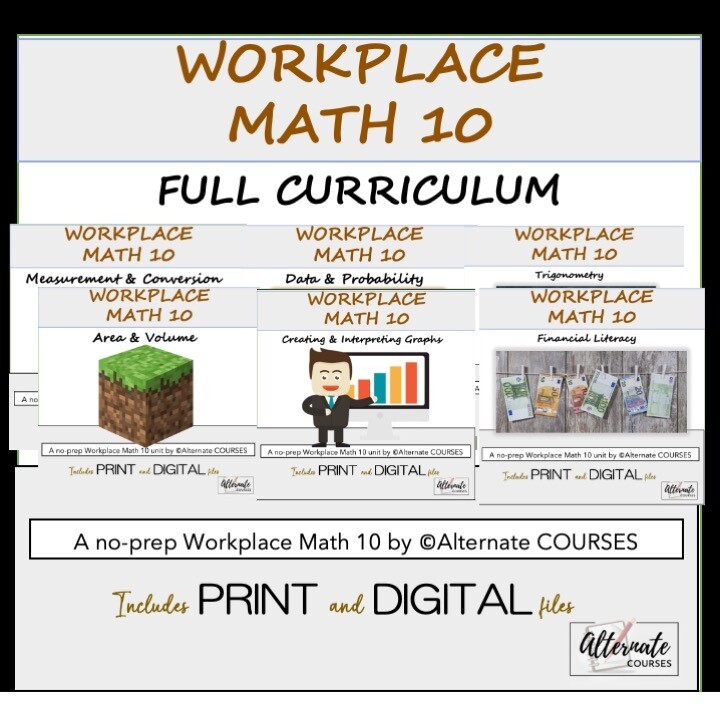 Math At Work Examples Shop - Alternate COURSES