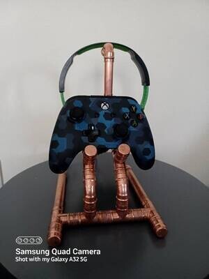 Handmade copper controller & headset stand for gamers/gaming, xbox playstation or Nintendo