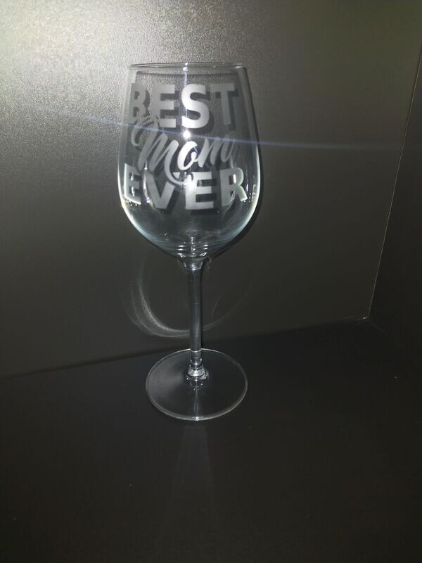 Moederdag glas "Best mom ever"