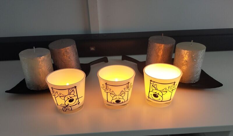 Set van 3 waxinelichtjes Kerst
