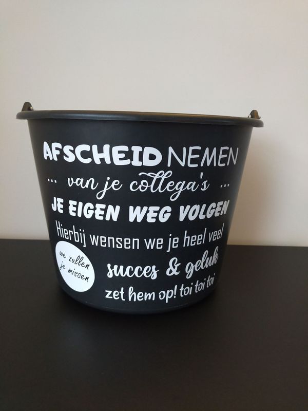 Kado emmer "Afscheid nemen van je collega"