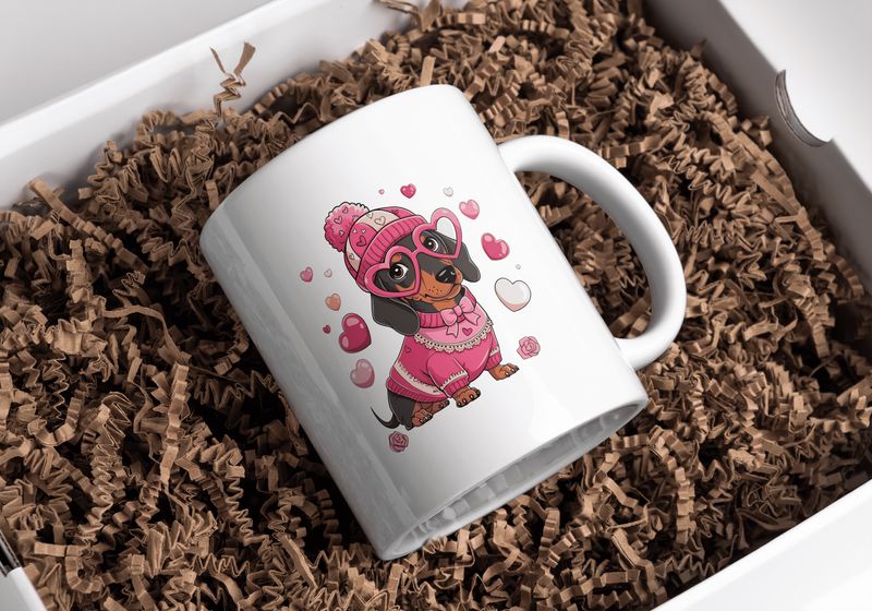 "Mok" LOVE DOG , With Hearts