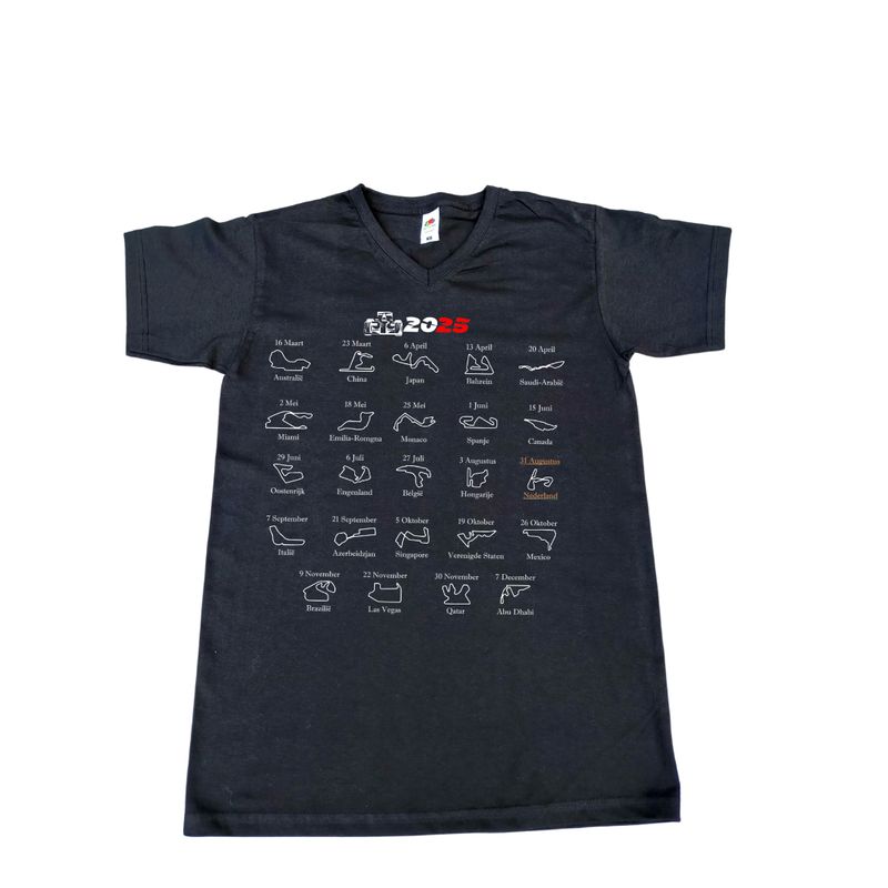 T-shirt "Formule 1,  2025 kalender"