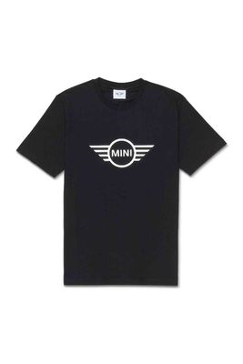 MINI T-Shirt Men's Wing Logo Embossed Schwarz