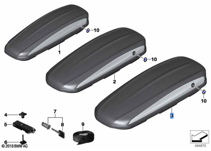 BMW Travel &amp; Comfort Dachbox 520, passend zu allen BMW Dachträgersystemen