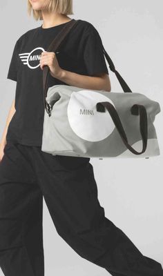 MINI Duffle Bag Car Face Detail, Grey/White