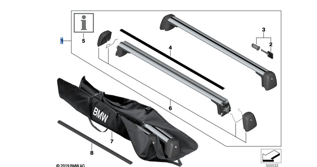 ​Der BMW Dachträger ist mit allen BMW Dachträgeraufsätzen und Dachboxen kombinierbar