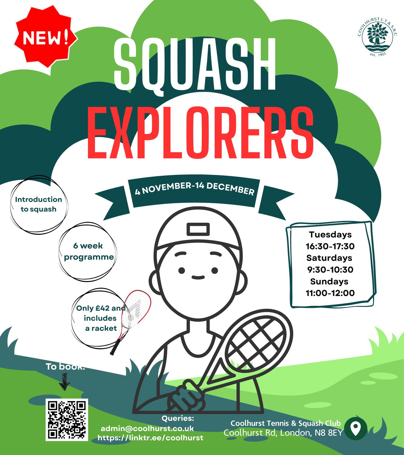 Junior Squash Explorers: 4th November - 14th December 2025