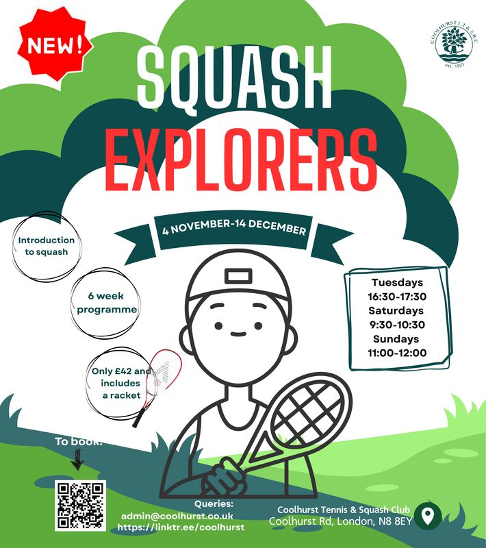 Junior Squash Explorers: 4th November - 14th December 2025
