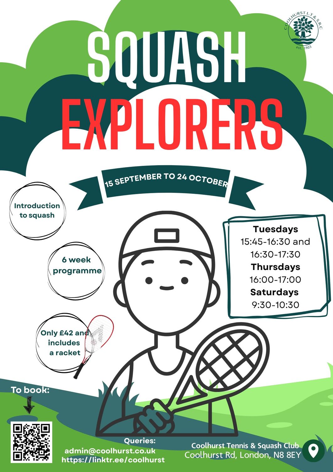 Junior Squash Explorers: 3rd November - 11th December